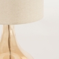 Foto 15301-6 detailfoto: Vaaslamp van amberkleurig glas met een beige linnen kap 