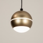 Foto 15302-10 detailfoto: Moderne hanglamp met drie bollen van metaal in messing/goud 