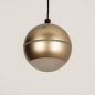 Foto 15302-11 detailfoto: Moderne hanglamp met drie bollen van metaal in messing/goud 