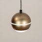Foto 15302-12 detailfoto: Moderne hanglamp met drie bollen van metaal in messing/goud 
