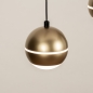 Foto 15304-14 detailfoto: Hanglamp met metalen bollen in messing/goud