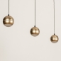 Foto 15304-9 schuinaanzicht: Hanglamp met metalen bollen in messing/goud