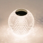 Foto 15320-7 vooraanzicht: Oplaadbare tafellamp 'kristallen bol' met dimmer 