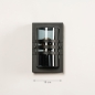 Foto 15333-1 maatindicatie: Zwarte wandlamp E27 voor buiten van metaal en plexiglas