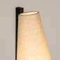 Foto 15337-11: Japandi vloerlamp in rustieke stijl van zwart metaal met beige linnen