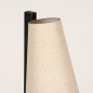 Foto 15337-12: Japandi vloerlamp in rustieke stijl van zwart metaal met beige linnen