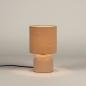 Foto 15347-2: Trendy tafellamp in nude kleur met kap van teddy stof 
