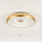 Foto 15350-1 maatindicatie: Ronde led plafondlamp in goud/messing met afstandsbediening
