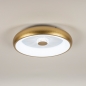 Foto 15350-2 onderaanzicht: Ronde led plafondlamp in goud/messing met afstandsbediening