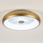 Foto 15350-4 onderaanzicht: Ronde led plafondlamp in goud/messing met afstandsbediening