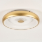 Foto 15350-8 onderaanzicht: Ronde led plafondlamp in goud/messing met afstandsbediening