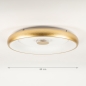 Foto 15351-1 maatindicatie: Ronde led plafondlamp in goud/messing met afstandsbediening
