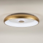 Foto 15351-2 onderaanzicht: Ronde led plafondlamp in goud/messing met afstandsbediening