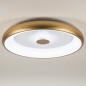 Foto 15351-7 onderaanzicht: Ronde led plafondlamp in goud/messing met afstandsbediening