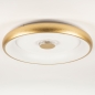 Foto 15351-8 onderaanzicht: Ronde led plafondlamp in goud/messing met afstandsbediening