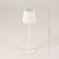 Foto 15354-1 maatindicatie: Oplaadbare tafellamp voor buiten en binnen in het wit met USB 