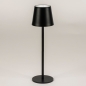 Foto 15355-3 vooraanzicht: Oplaadbare tafellamp voor buiten en binnen in het zwart met USB 