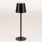 Foto 15355-4 vooraanzicht: Oplaadbare tafellamp voor buiten en binnen in het zwart met USB 