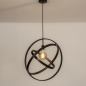 Foto 15394-2: Braune Galaxie-Hängelampe aus Metall mit drei Ringen