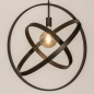 Foto 15394-8: Braune Galaxie-Hängelampe aus Metall mit drei Ringen