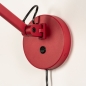 Foto 15437-9: Rote Wandleuchte mit Gelenkarm mit Kabel und Stecker 