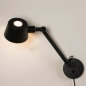 Foto 15439-4: Schwarze Wandleuchte mit Gelenkarm mit Kabel und Stecker 