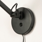 Foto 15439-9: Schwarze Wandleuchte mit Gelenkarm mit Kabel und Stecker 
