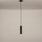 Foto 15464-3 vooraanzicht: Minimalistische koker hanglamp GU10 in het zwart