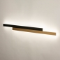 Foto 15467-3 schuinaanzicht: Grote led wandlamp in zwart met messing/goud in uniek design