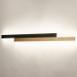 Foto 15467-4 schuinaanzicht: Grote led wandlamp in zwart met messing/goud in uniek design