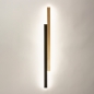 Foto 15467-9: Grote led wandlamp in zwart met messing/goud in uniek design