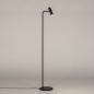 Foto 15494-2 vooraanzicht: Koker vloerlamp in het zwart van metaal 