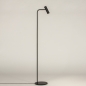 Foto 15494-3 vooraanzicht: Koker vloerlamp in het zwart van metaal 