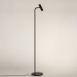 Foto 15494-4 vooraanzicht: Koker vloerlamp in het zwart van metaal 