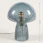 Foto 15508-1: Design-Tischlampe 'Pilz' aus blauem Glas