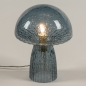 Foto 15508-2: Design-Tischlampe 'Pilz' aus blauem Glas