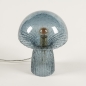 Foto 15508-4: Design-Tischlampe 'Pilz' aus blauem Glas