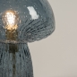 Foto 15508-6: Design-Tischlampe 'Pilz' aus blauem Glas