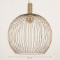 Foto 15514-5 maatindicatie: Extra grote draad bol hanglamp van metaal in beige 