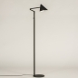 Foto 15519-3 zijaanzicht: Zwarte vloerlamp met knikarm in Scandinavische stijl 