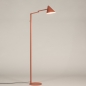 Foto 15521-2 zijaanzicht: Roze vloerlamp van metaal met knikarm in Scandinavische stijl