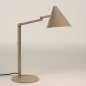 Foto 15526-2: Beigefarbene Metalltischlampe mit Designerschirm und Schalter an der Armatur