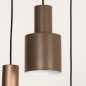 Foto 15537-10 detailfoto: Ronde hanglamp met drie metalen kokers in beige, taupe en bruin 