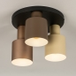 Foto 15538-4 onderaanzicht: Ronde plafondlamp met kokers van metaal in beige, taupe en bruin