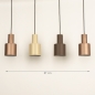 Foto 15539-22: Längliche Pendelleuchte mit vier Metallrohren in Beige, Taupe und Braun