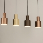 Foto 15539-24: Längliche Pendelleuchte mit vier Metallrohren in Beige, Taupe und Braun