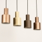 Foto 15539-30: Längliche Pendelleuchte mit vier Metallrohren in Beige, Taupe und Braun