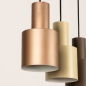 Foto 15539-33: Längliche Pendelleuchte mit vier Metallrohren in Beige, Taupe und Braun