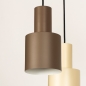 Foto 15540-11 detailfoto: Hanglamp met zes metalen kokers in beige, taupe en zwart