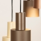Foto 15540-14 maatindicatie: Hanglamp met zes metalen kokers in beige, taupe en zwart